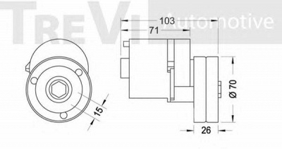 TREVI AUTOMOTIVE ta1519 -  Натяжная планка, поликлиновой ремень
